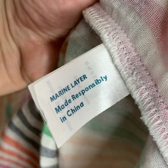 Marine Layer Sleeveless Corinne Rainbow Striped Maxi Dress Small - Picture 16 of 16